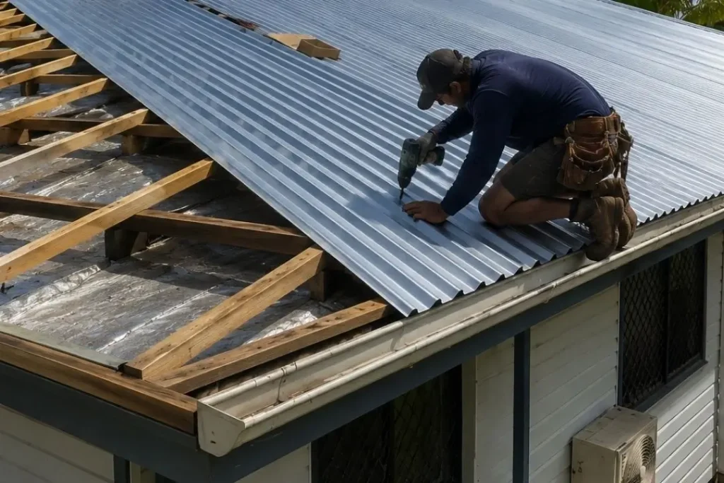 installation of a metal roof